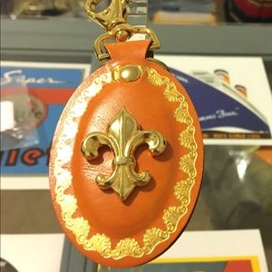 Leather Hand Painted Key fob Made in Italy